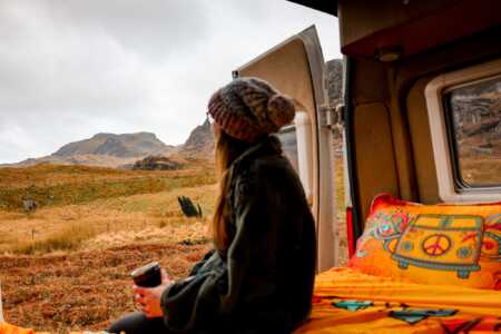 Women sat in camera van