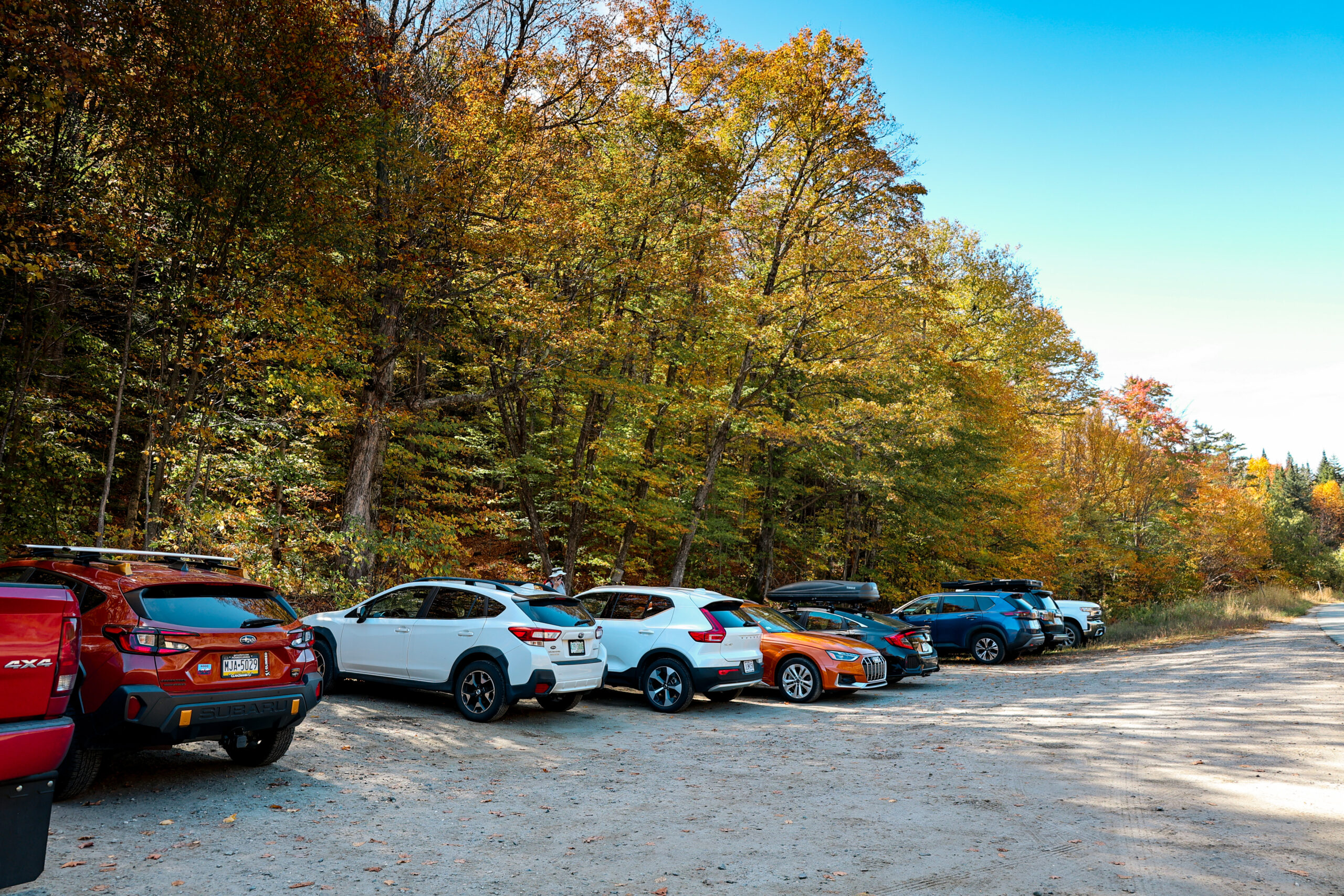 car parking for Table Top in Dixville Notch state park