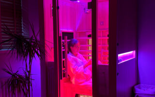 women in an infrared sauna