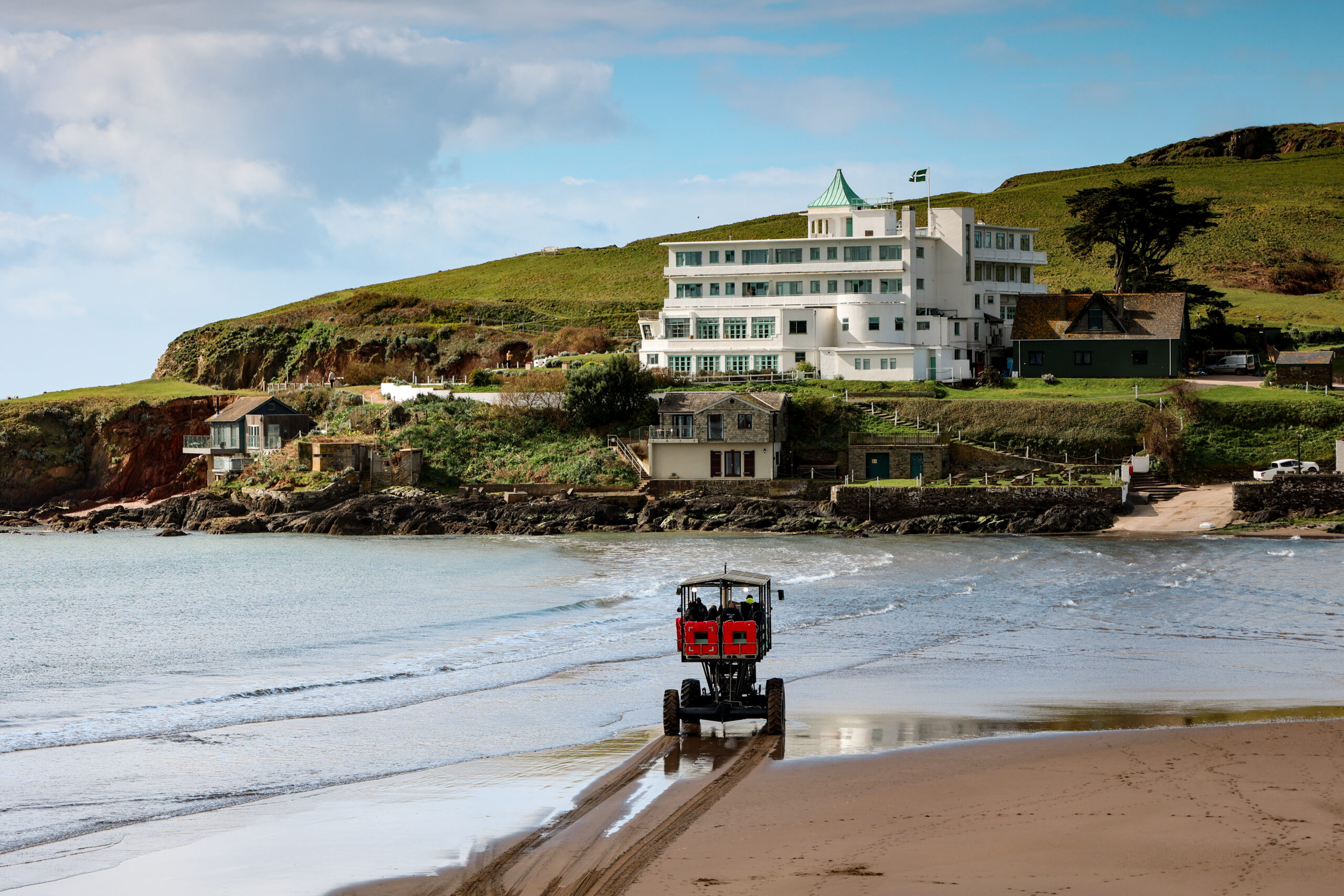tractor at Bigbury-on-sea, Devon