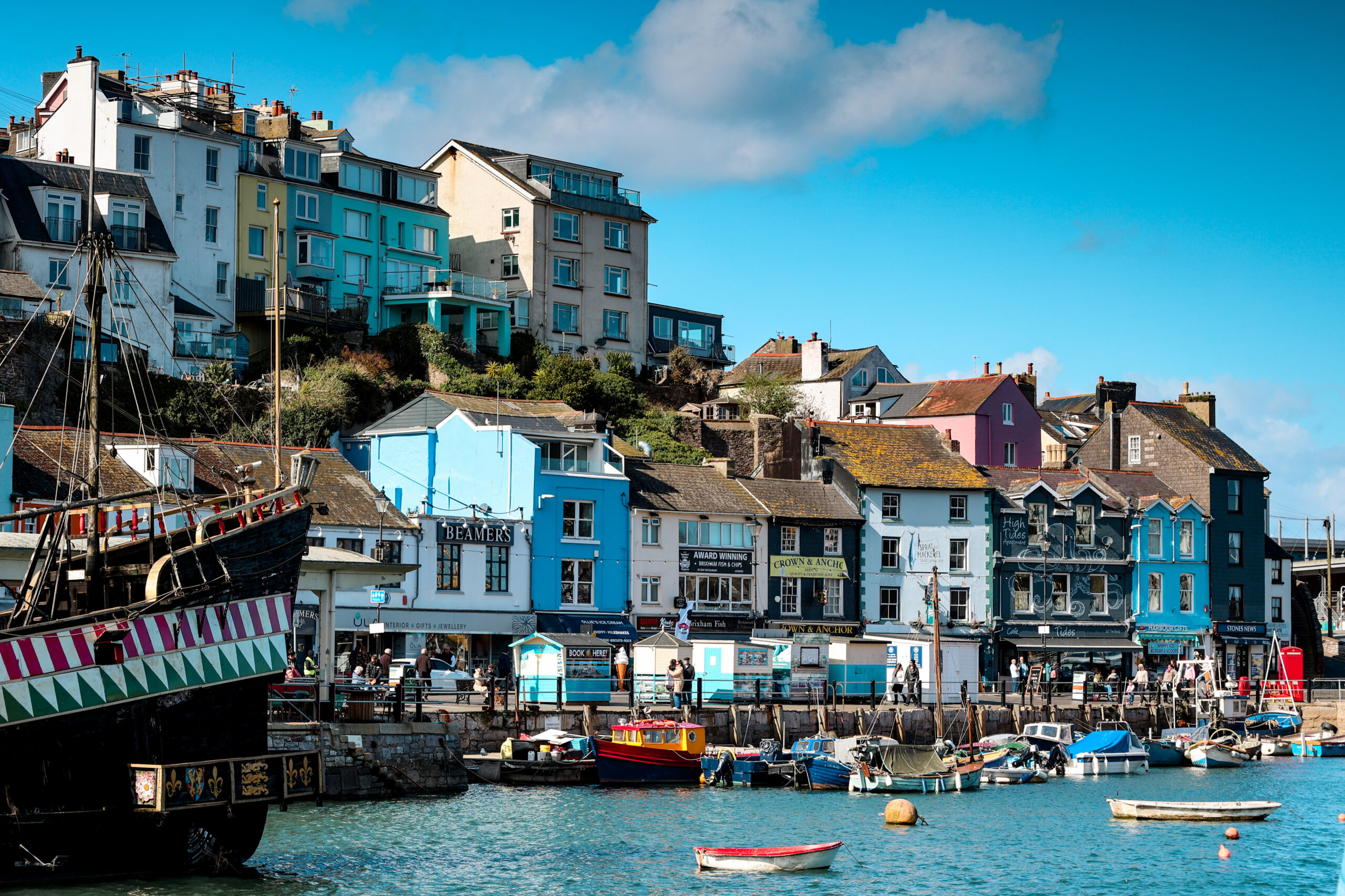 colourful houses beside the sea